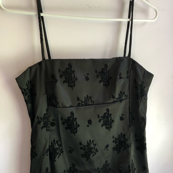 Vintage Y2K bodycon dress with flocked floral pattern - Picture 5 of 11